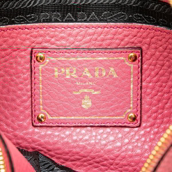 Pre-owned Prada Vitello Daino Crossbody Pink