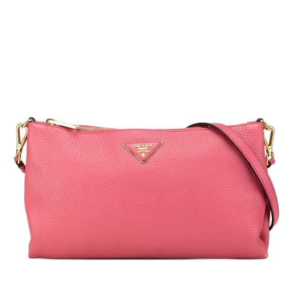 Pre-owned Prada Vitello Daino Crossbody Pink