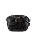 Miniatyrbilde 1 av 10: Pre-owned Ferragamo Croc Embossed Leather Vara Crossbody Black