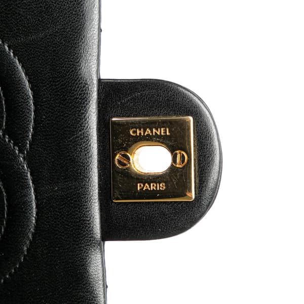 Pre-owned Chanel Mini Square Quilted Lambskin Single Flap Black