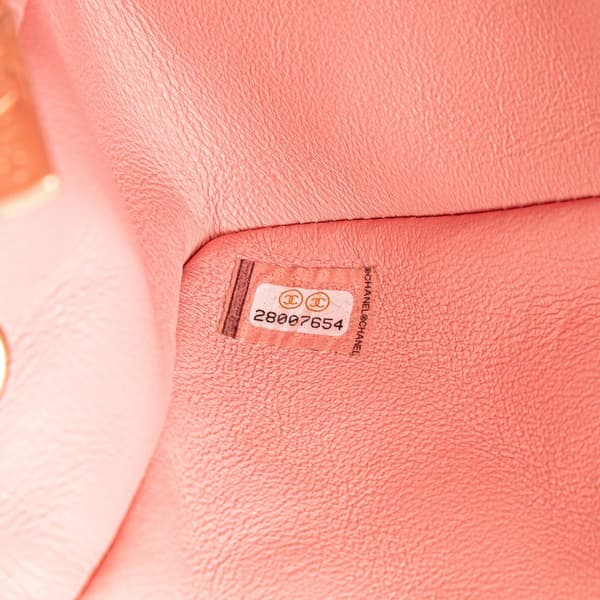 Pre-owned Chanel Mini Rectangular Classic Tweed Braid Flap Pink