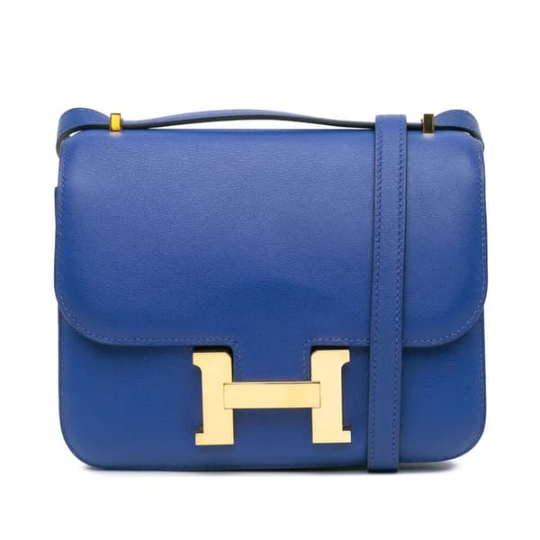 Pre-owned Hermès Mini Swift Constance 18 Blue