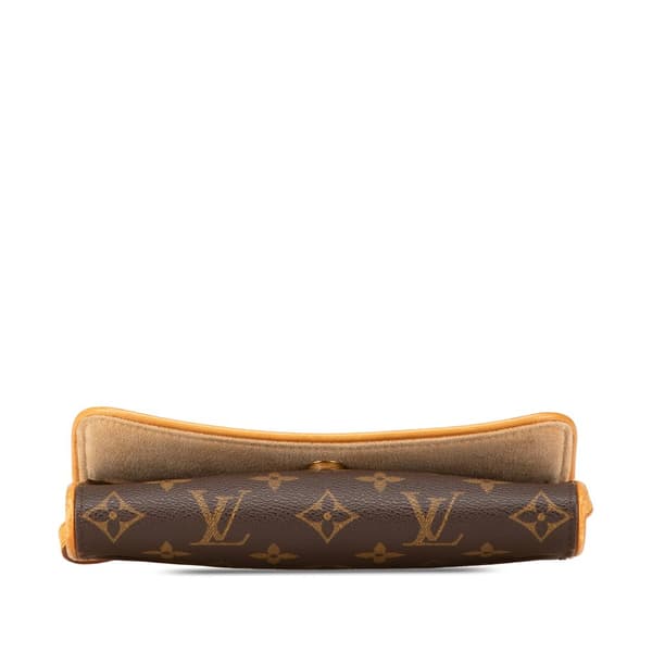 Pre-owned Louis Vuitton Monogram Pochette Twin PM Brown
