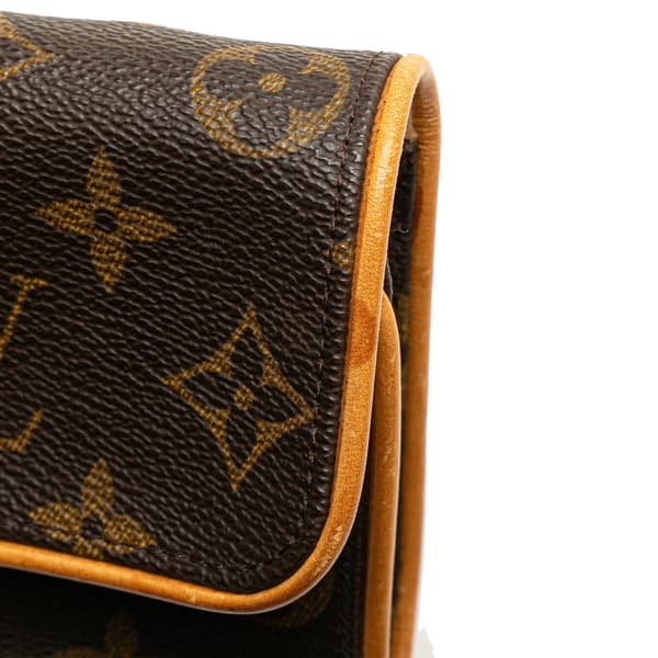Pre-owned Louis Vuitton Monogram Pochette Twin PM Brown