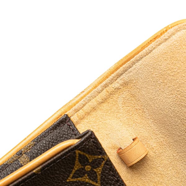 Pre-owned Louis Vuitton Monogram Pochette Twin PM Brown
