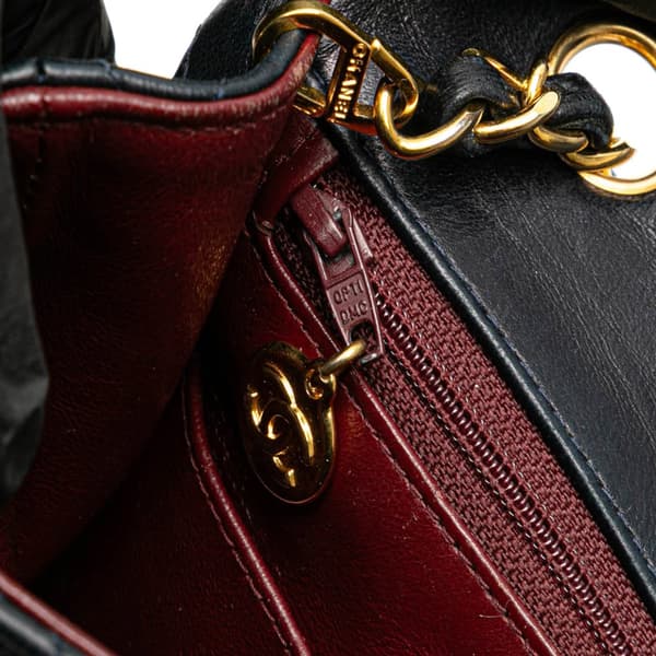 Pre-owned Chanel Mini Square Quilted Lambskin Single Flap Black