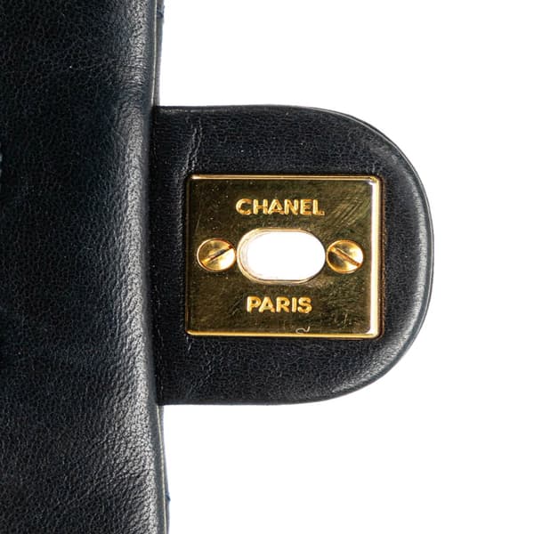 Pre-owned Chanel Mini Square Quilted Lambskin Single Flap Black