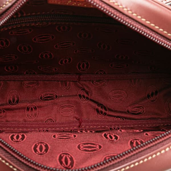 Pre-owned Cartier Leather Must De Cartier Crossbody Red