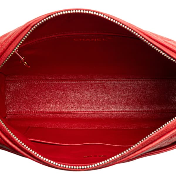 Pre-owned Chanel CC Quilted Caviar Chain Camera Bag Red