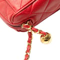 Miniatyrbilde 7 av 7: Pre-owned Chanel CC Quilted Caviar Chain Camera Bag Red