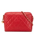 Miniatyrbilde 1 av 7: Pre-owned Chanel CC Quilted Caviar Chain Camera Bag Red
