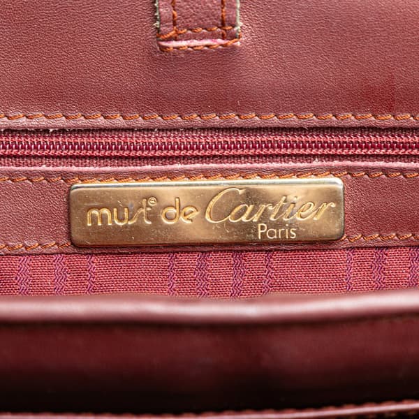 Pre-owned Cartier Leather Must De Cartier Crossbody Red