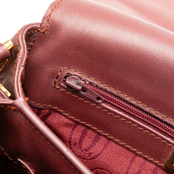 Pre-owned Cartier Leather Must De Cartier Crossbody Red