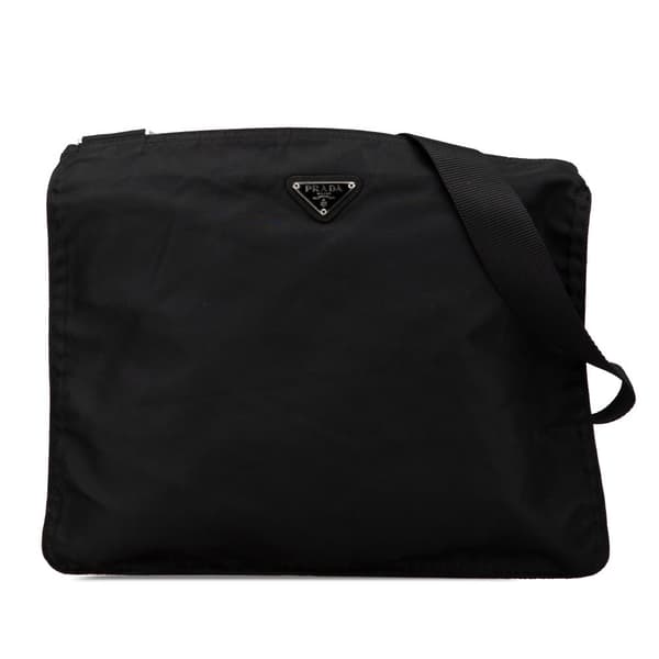 Pre-owned Prada Tessuto Zip Top Crossbody Black