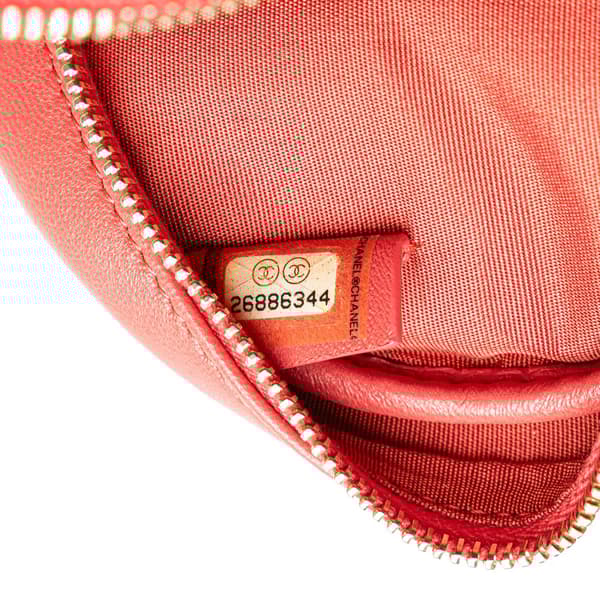 Pre-owned Chanel Quilted Lambskin Lucky Charms Round Clutch with Chain Pink