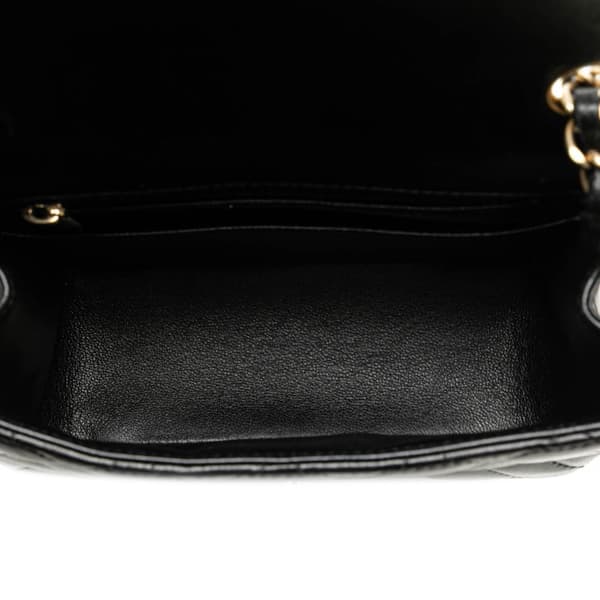 Pre-owned Chanel Mini Square Classic Lambskin Single Flap Black