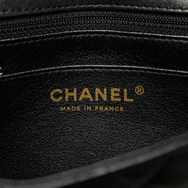 Pre-owned Chanel Mini Square Classic Lambskin Single Flap Black