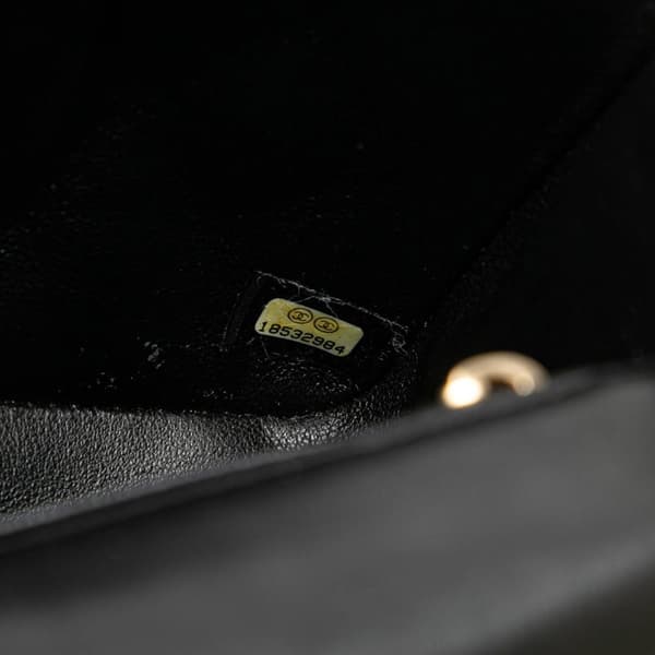 Pre-owned Chanel Mini Square Classic Lambskin Single Flap Black