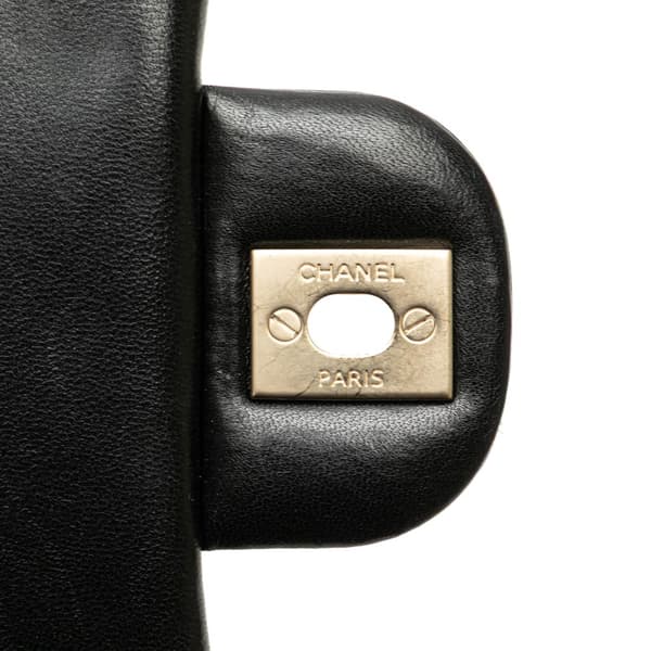 Pre-owned Chanel Mini Square Classic Lambskin Single Flap Black