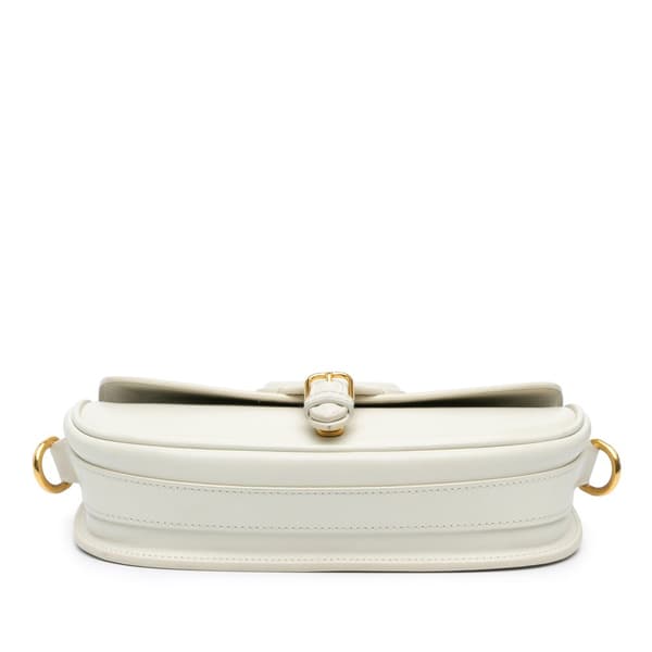 Pre-owned Dior Leather East West Bobby Crossbody White