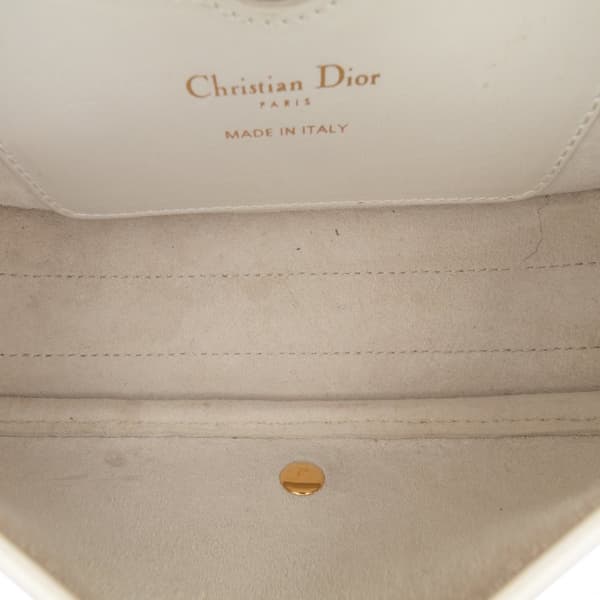 Pre-owned Dior Leather East West Bobby Crossbody White