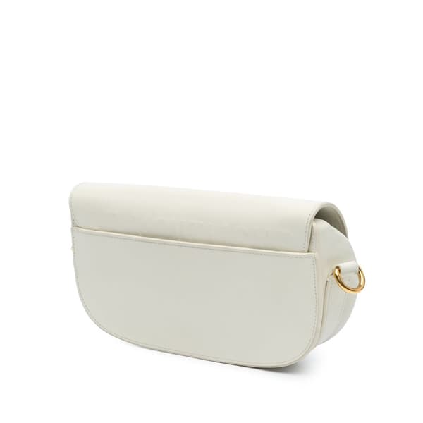 Pre-owned Dior Leather East West Bobby Crossbody White