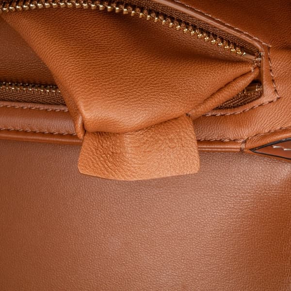 Pre-owned Celine Teen Coated Canvas Triomphe Crossbody Brown