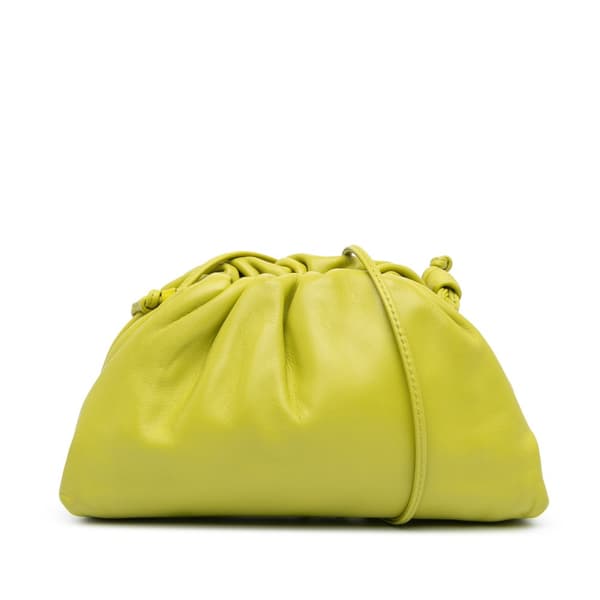 Pre-owned Bottega Veneta Lambskin The Mini Pouch Green