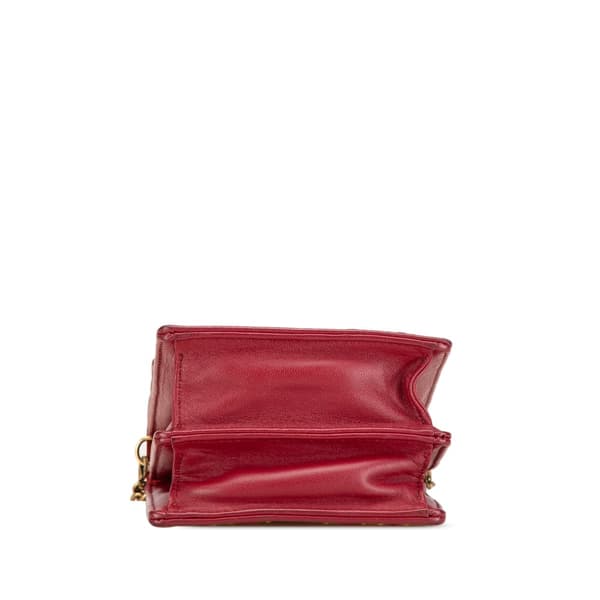 Pre-owned Dior Studded Lambskin Vertical Diorama Bag Red
