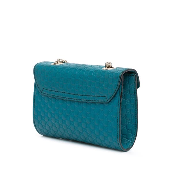 Pre-owned Gucci Mini Microguccissima Emily Crossbody Blue