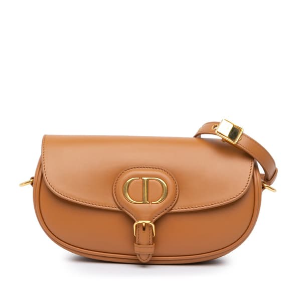 Pre-owned Dior Leather East West Bobby Bag Brown
