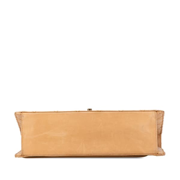 Pre-owned Chanel Jumbo Lambskin Stitched Single Flap Brown
