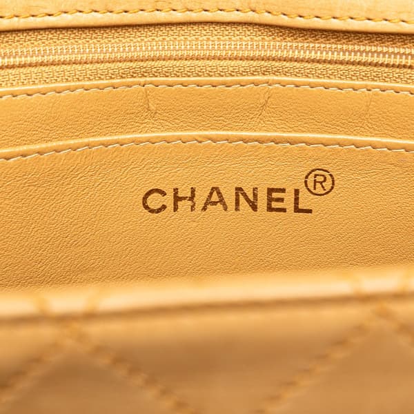 Pre-owned Chanel Jumbo Lambskin Stitched Single Flap Brown