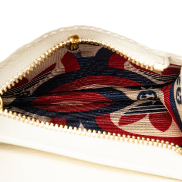 Pre-owned Gucci Adidas Leather Horsebit Wallet on Strap White
