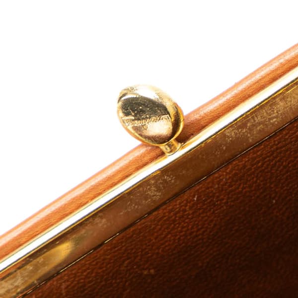 Pre-owned Ferragamo Vara Leather Chain Crossbody Brown