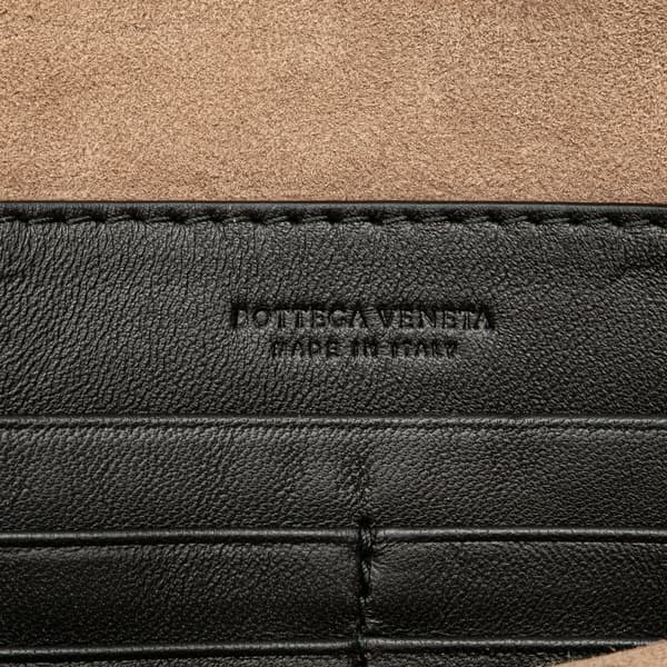Pre-owned Bottega Veneta Nappa Intrecciato Studded Biletto Chain Crossbody Blue