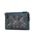 Pikkukuva 2 / 10: Pre-owned Bottega Veneta Nappa Intrecciato Studded Biletto Chain Crossbody Blue