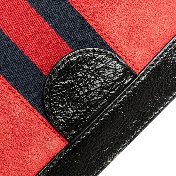 Pre-owned Gucci Small Suede Ophidia Chain Crossbody Red