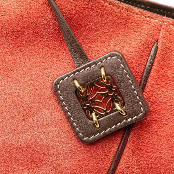 Pre-owned LOEWE Suede Crossbody Red