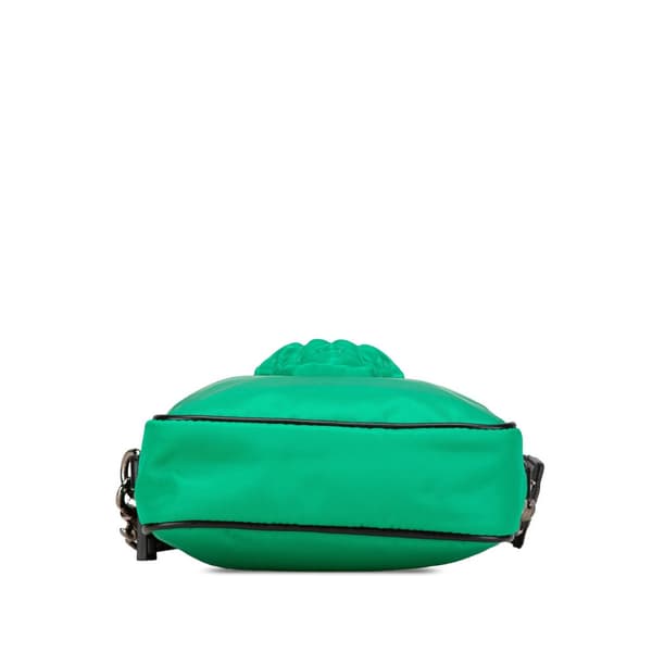 Pre-owned Versace Medusa Nylon Palazzo Crossbody Green