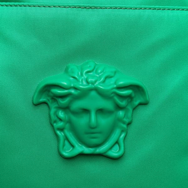 Pre-owned Versace Medusa Nylon Palazzo Crossbody Green