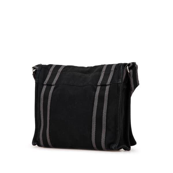 Pre-owned Hermès Canvas Fourre Tout Besace PM Black