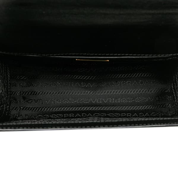 Pre-owned Prada Saffiano Lux Chain Crossbody Black