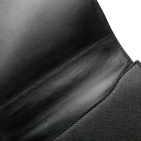 Pre-owned Prada Saffiano Lux Chain Crossbody Black