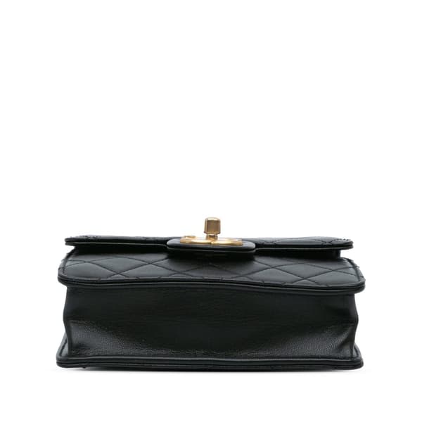 Pre-owned Chanel Small Lambskin Chic Pearls Flap Black
