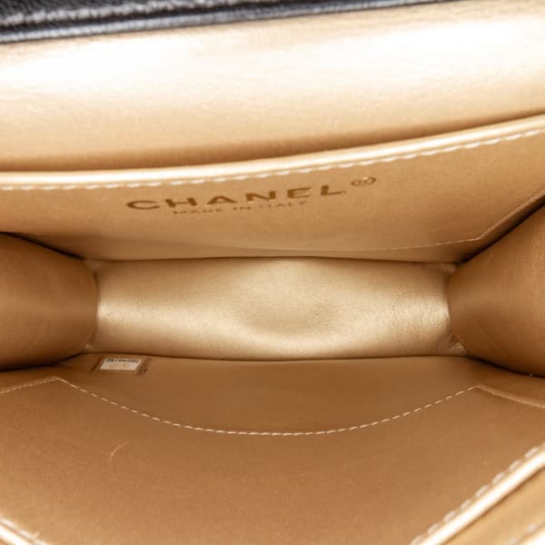 Pre-owned Chanel Small Lambskin Chic Pearls Flap Black