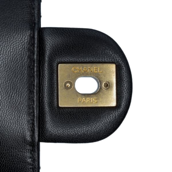 Pre-owned Chanel Small Lambskin Chic Pearls Flap Black