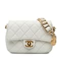 Pikkukuva 1 / 10: Pre-owned Chanel Mini Quilted Caviar Chain Soul Flap White