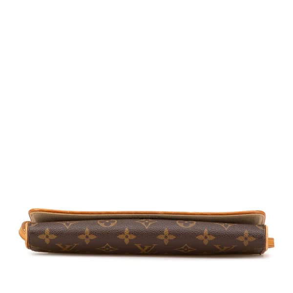 Pre-owned Louis Vuitton Monogram Pochette Twin GM Brown