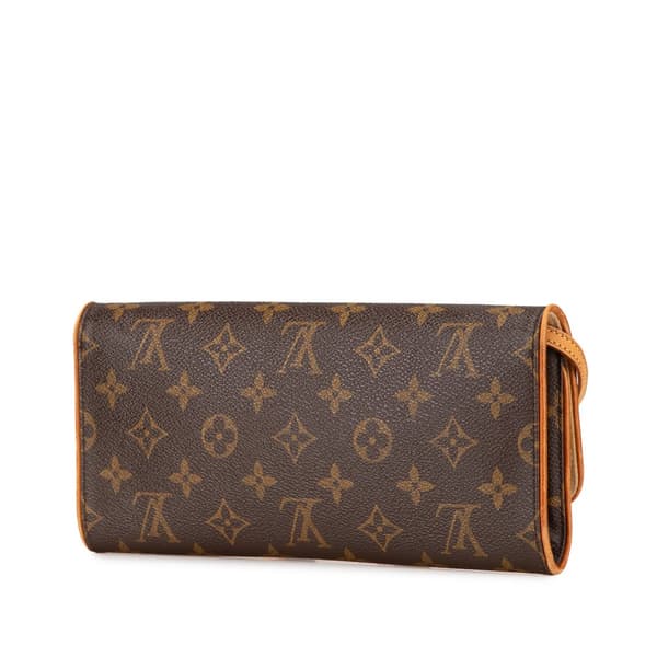 Pre-owned Louis Vuitton Monogram Pochette Twin GM Brown
